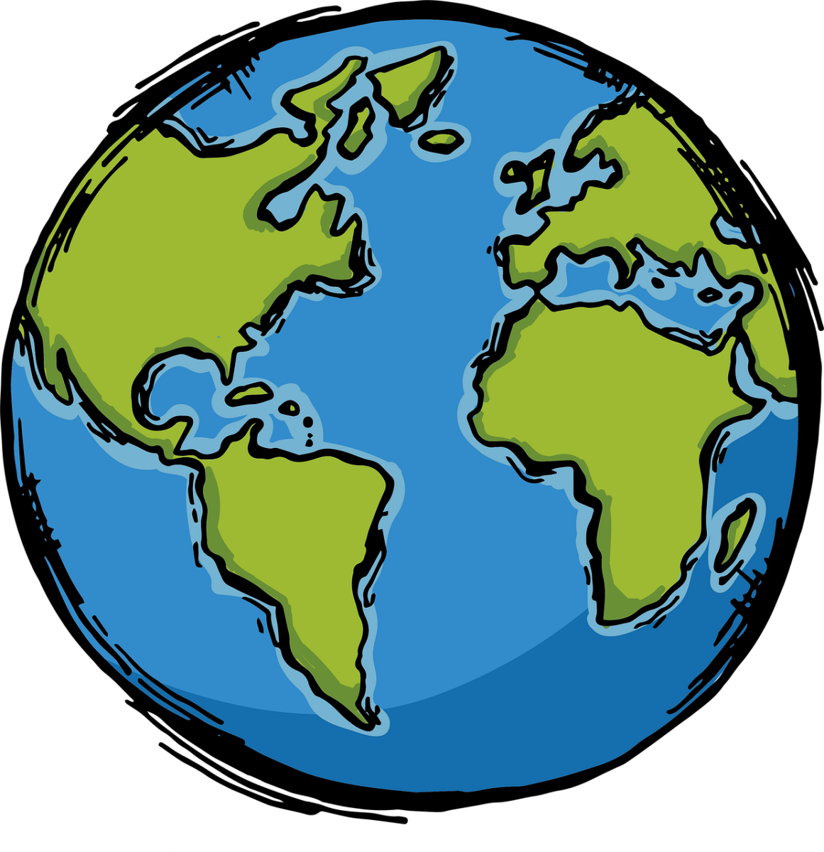 earth, globe, cartoon, world map, planet, world, continents, map, geography, global, location, cartography, cutout, atlas